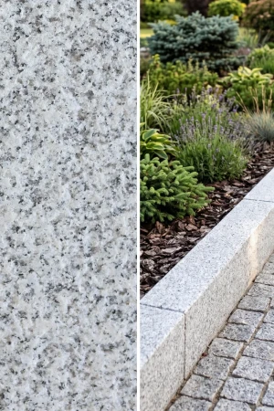 Opornik Granitowy G603 Bianco Cristal Jeden Bok Płomieniowany | 100x6x20 cm