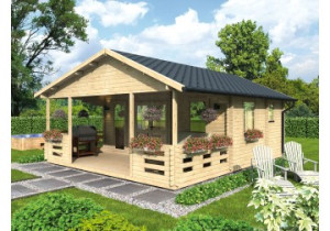Domek letniskowy BARCELONA 6.0x4.5m 44mm + 2.5m taras