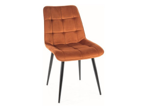 Krzesło Tapicerowane Chic Velvet Czarny Stelaż/cynamon Bluvel 4215
