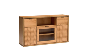 Komoda Fonti z witryną 158cm F4 dąb karmel