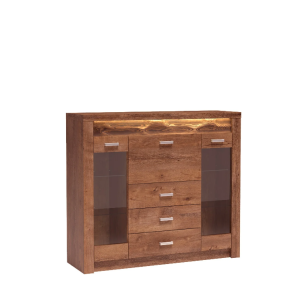 Witryna Indianapolis 137cm I8 jesion jasny/ciemny/kraft biały