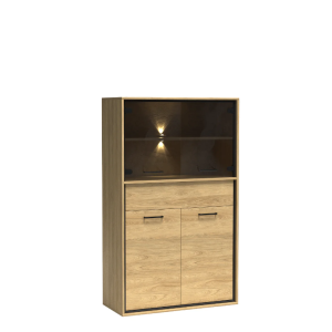 Witryna 92cm Mediolan M5 hikora/czarny