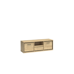Szafka RTV 139cm Mediolan M12 hikora/czarny