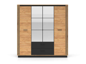 Szafa z lustrem Urso 01 Dąb Craft Złoty/Czarny ML Meble