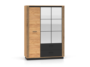 Szafa z lustrem Urso 02 Dąb Craft Złoty/Czarny ML Meble