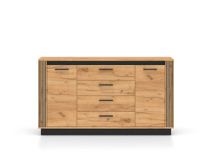 Komoda Urso 06 Dąb Craft Złoty/Czarny ML Meble
