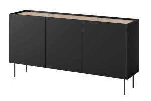 Komoda Desin 170cm z 2 szufladami Meble Bogart czarny mat/dąb nagano