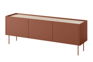 Szafka RTV Desin 170cm Meble Bogart ceramic red/dąb nagano