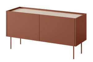 Szafka RTV Desin 120cm Meble Bogart ceramic red/dąb nagano
