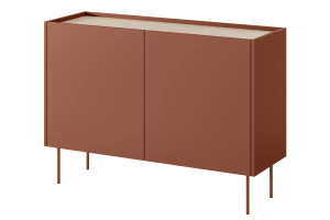 Komoda Desin 120cm Meble Bogart ceramic red/dąb nagano