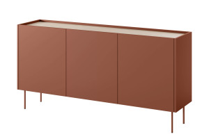 Komoda Desin 170cm Meble Bogart ceramic red/dąb nagano
