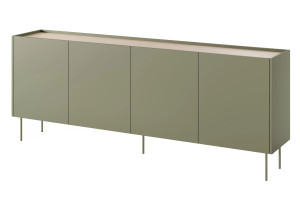Komoda Desin 220cm z 4 szufladami Meble Bogart oliwka/dąb nagano