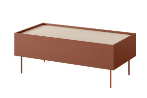 Stolik kawowy Desin Meble Bogart ceramic red/dąb nagano