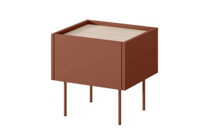 Szafka nocna Desin Meble Bogart ceramic red/dąb nagano