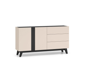 Komoda 160 Freshion 03 ML Meble Kaszmir/Czarny