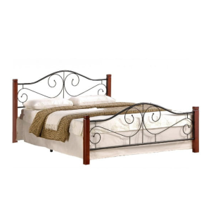 VIOLETTA 140 cm łóżko czereśnia ant./czarny (3p 1szt) ze stelażem