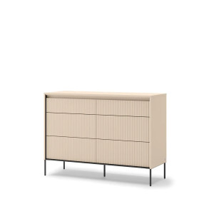 Komoda z szufladami Trend TS-06 Lenart Meble beż piaskowy/czarny