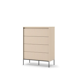 Komoda z szufladami Trend TS-04 Lenart Meble beż piaskowy/czarny
