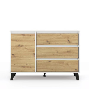 Komoda Borg 1D3S Biały / dąb artisan Mebelbos