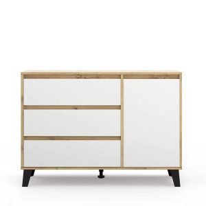 Komoda Borg 1D3S Dąb artisan / biały Mebelbos
