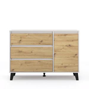 Komoda Borg 1D3S Kaszmir / dąb artisan Mebelbos