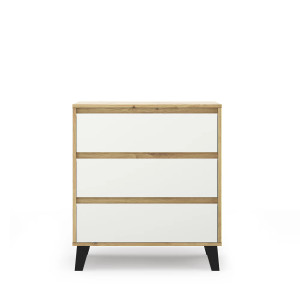 Komoda Borg 3S/70 Dąb artisan / biały Mebelbos