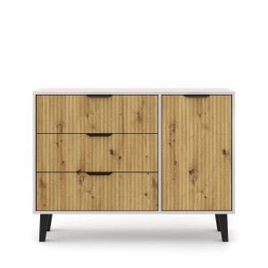 Komoda Borg Duo 1D3S Kaszmir / dąb artisan Mebelbos