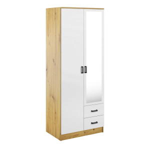 Szafa z lustrem 2D2S Dąb artisan / biały Mebelbos