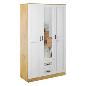 Szafa z lustrem 3D2S RAMA Dąb artisan / biały Mebelbos