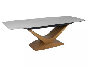 Rozkładany Ceramiczny Stół Dolce Ceramic Biały Mat/dąb 180(240)x95
