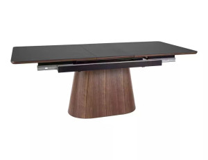 Rozkładany Ceramiczny Stół Monaco Czarny Mat/orzech 160(200)x90