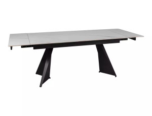 Rozkładany Ceramiczny Stół Laconi Biały Mat/czarny Mat 160(220)x90