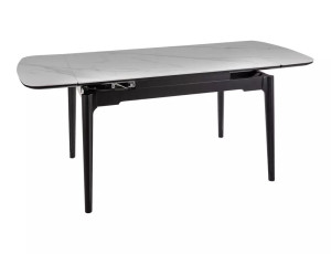 Rozkładany Ceramiczny Stół Sento Biały Połysk/czarny Mat 120/80(180)x75