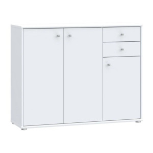 Komoda trzydrzwiowa z szufladami Archbox T2KK40 biały