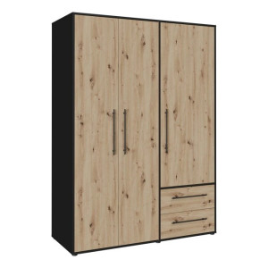 Szafa 145 cm Jupiter MKSS833-M788 Czarny/Dąb Artisan Meble Forte