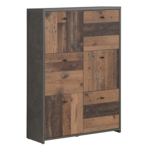 Komoda 6D Best Chest SQNK321-C764 Beton/Old-Wood Vintage Meble Forte