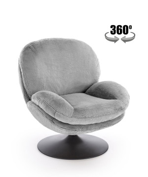 Fotel wypoczynkowy obrotowy SHELLIX MODERN GREY popielaty