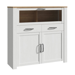 Witryna 130 cm z szufladami Chisbury BHLK321 Meble Forte biały