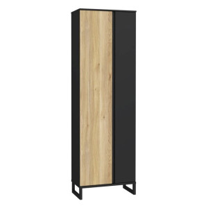 Szafa 70 cm Quayle QXLS722-M733 Czarny/Dąb Mauvella Meble Forte