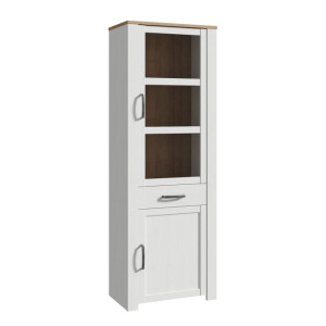 Wąska witryna 70 cm Chisbury BHLV712 Meble Forte biały