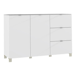 Komoda Poole ENJK331-C605 Biały/Szkło Opti Meble Forte