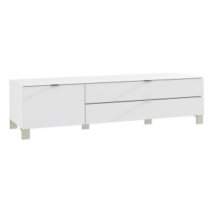 Szafka RTV 165 cm L/P Poole ENJT121-C605 Biały/Szkło Opti Meble Forte
