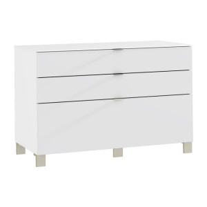 Komoda 110 cm Poole ENJK211-C605 Biały/Szkło Opti Meble Forte