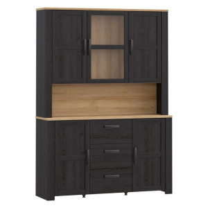 Szeroka witryna 150 cm Chisbury BHLV831 Meble Forte czarny