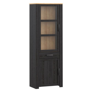 Wąska witryna 70 cm Chisbury BHLV712 Meble Forte czarny
