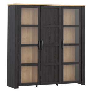 Wysoka witryna 150 cm Chisbury BHLV631 Meble Forte czarny