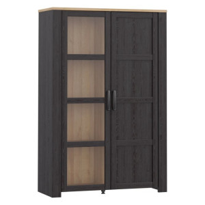 Wysoka witryna 110 cm Chisbury BHLV621 Meble Forte czarny