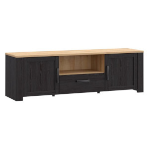 Szafka RTV 160 cm Chisbury BHLT131 Meble Forte czarny