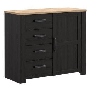 Komoda 100 cm z szufladami Chisbury BHLK222 Meble Forte czarny