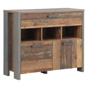 Komoda loft do sypialni 100 cm Clif CLFK223 old wood vintage